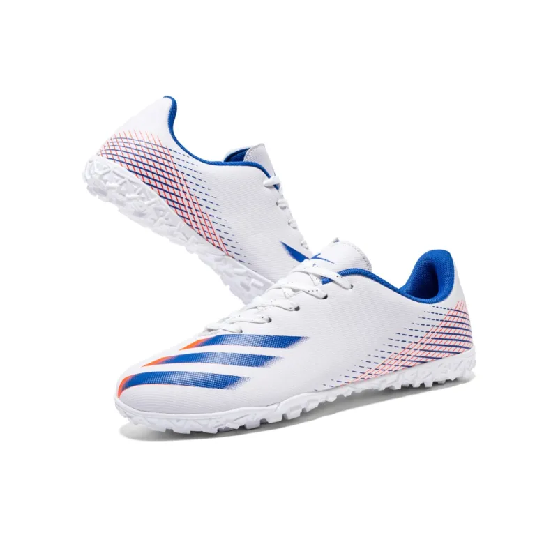 Binary TF Rubber Broken Studs Cushioning Lightweight Soccer Unisex White Blue-5