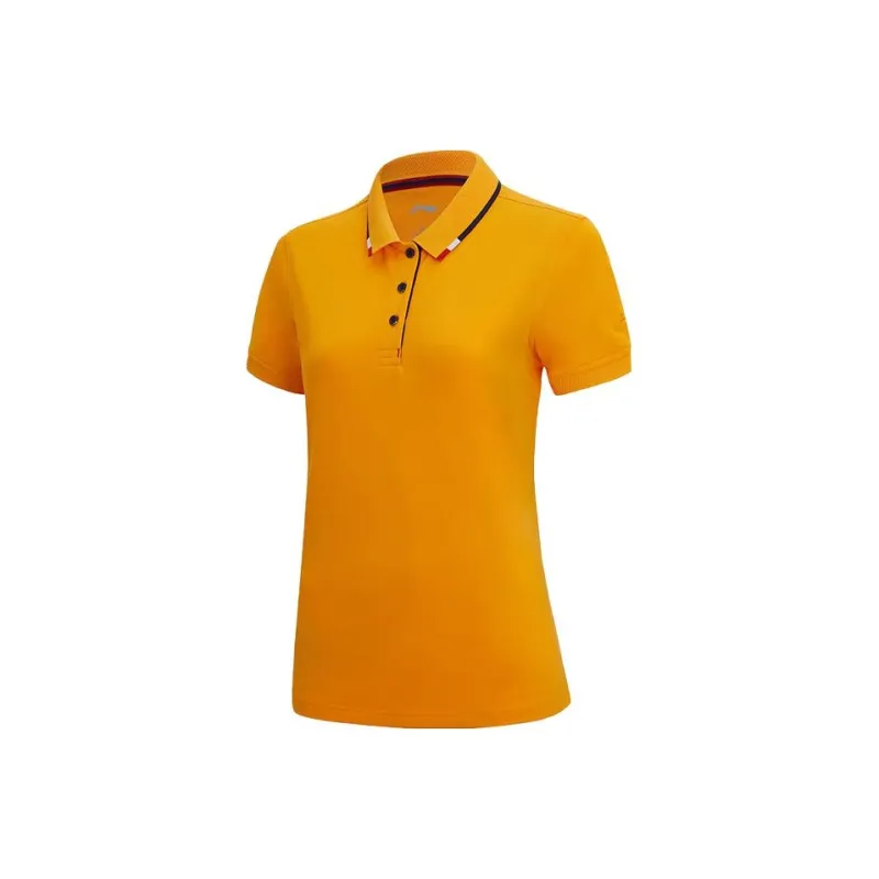 LiNing Polo Shirt Women's Da Orange Yellow-0