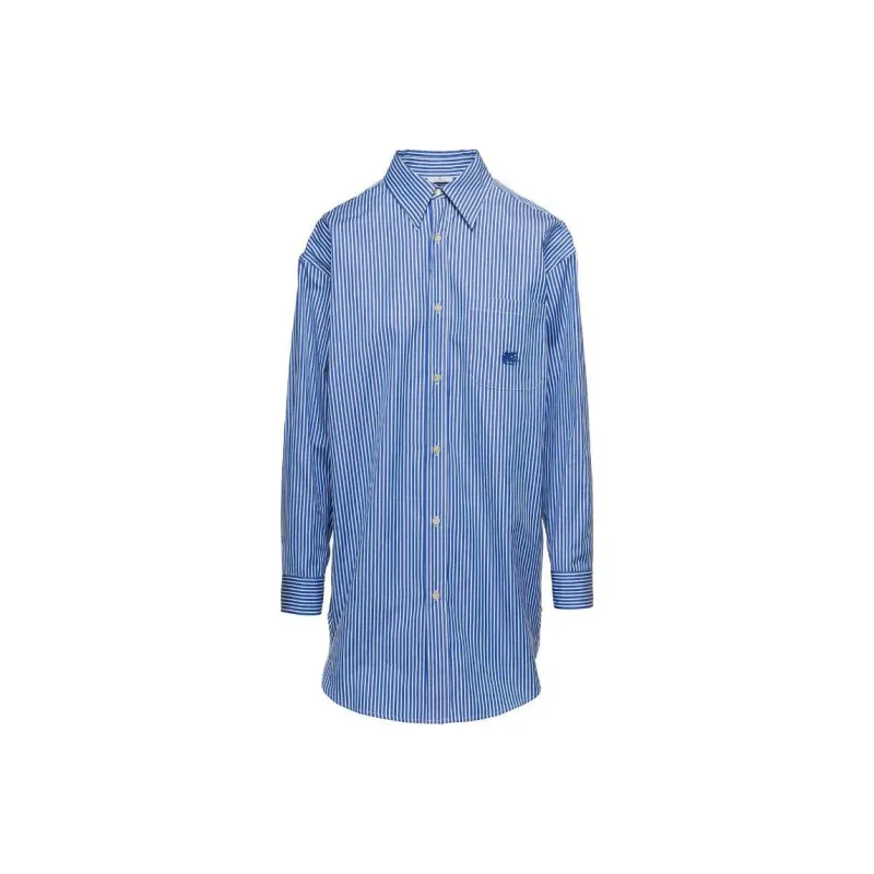 ETRO Striped Logo embroidered Cotton Shirt-0