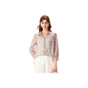 FENHONGMALI Shirt Women's Red Flower