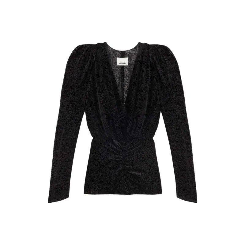 ISABEL MARANT Marlin V Neck Long Sleeved Blouse-0