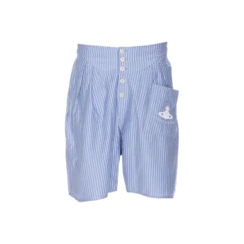 Vivienne Westwood Logo Embroidered Striped Shorts