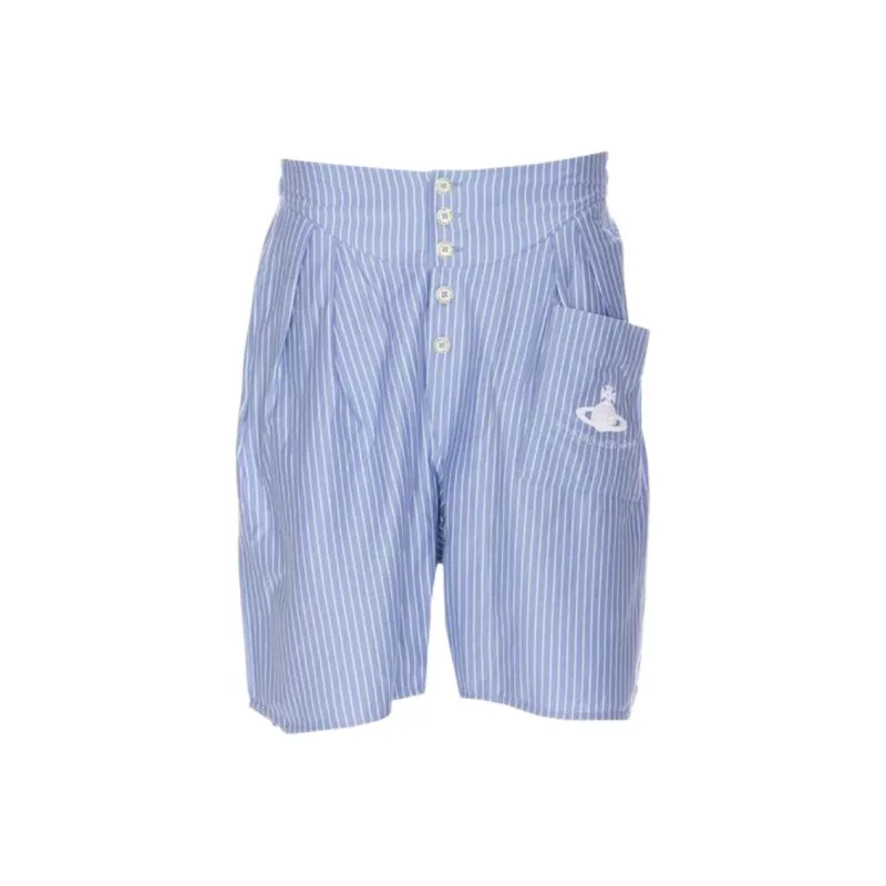 Vivienne Westwood Logo Embroidered Striped Shorts-0