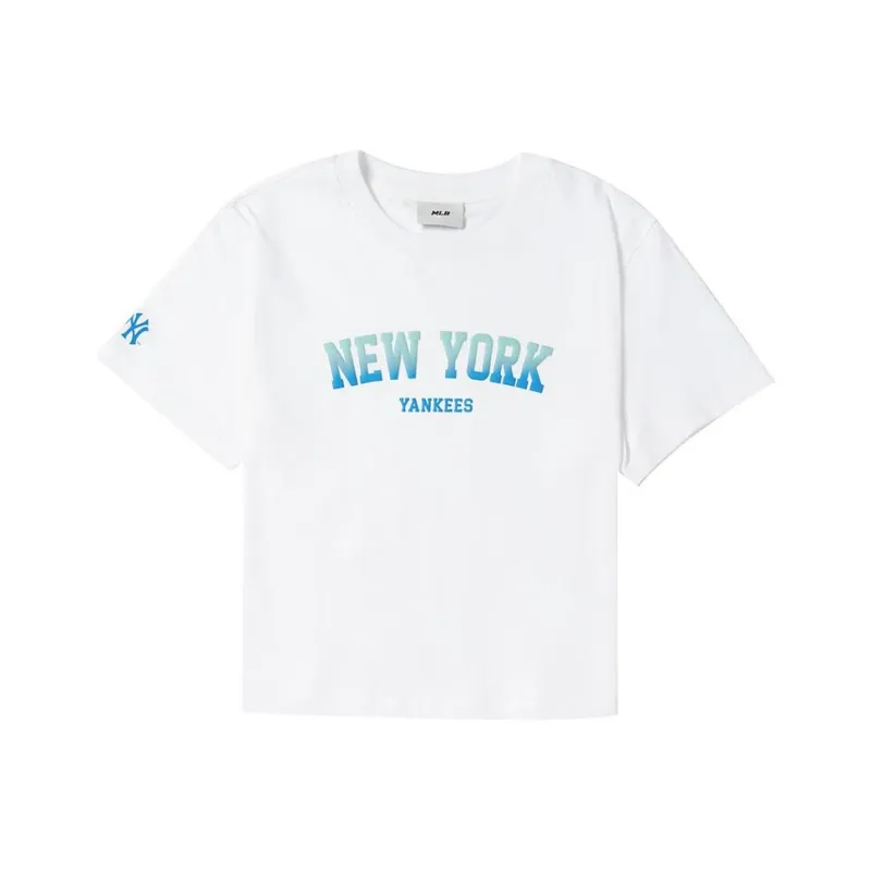 MLB New York Yankees T Shirts Women's Ecru-0