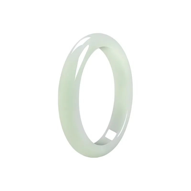 MUSHIFEN Hetian Jade Bangles Pale Greenish White Jade Women's-0