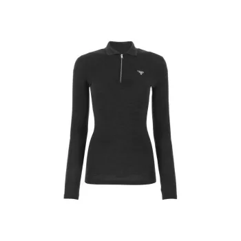 PRADA FW22 Polo Shirt Women's Black Gray Color