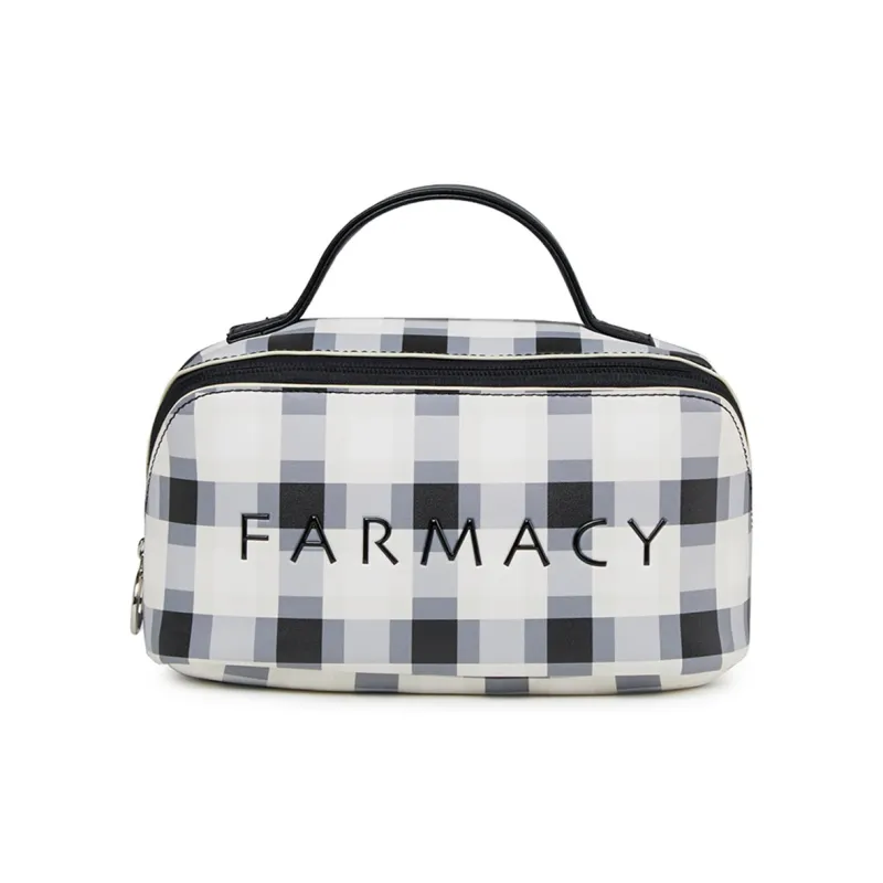Farmacy PU Makeup Bag Large Size Women's Pink/Black/White-5