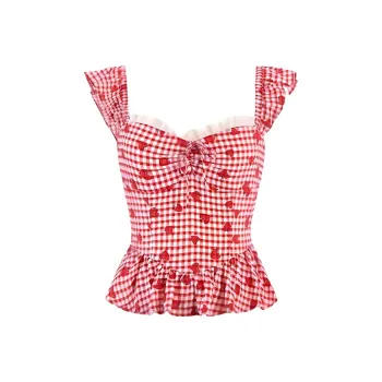 TIBINB Tank Top Women's Red Strawberry