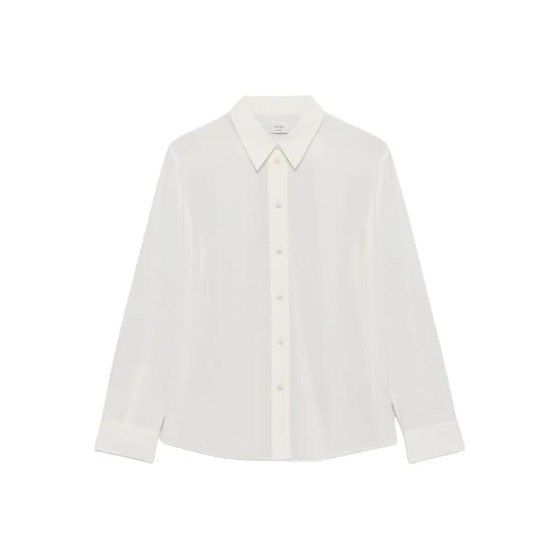 ARITZIA FW24 Wilfred Esme Silk Shirt Shirt Women's Light Birch/Light Birch-0