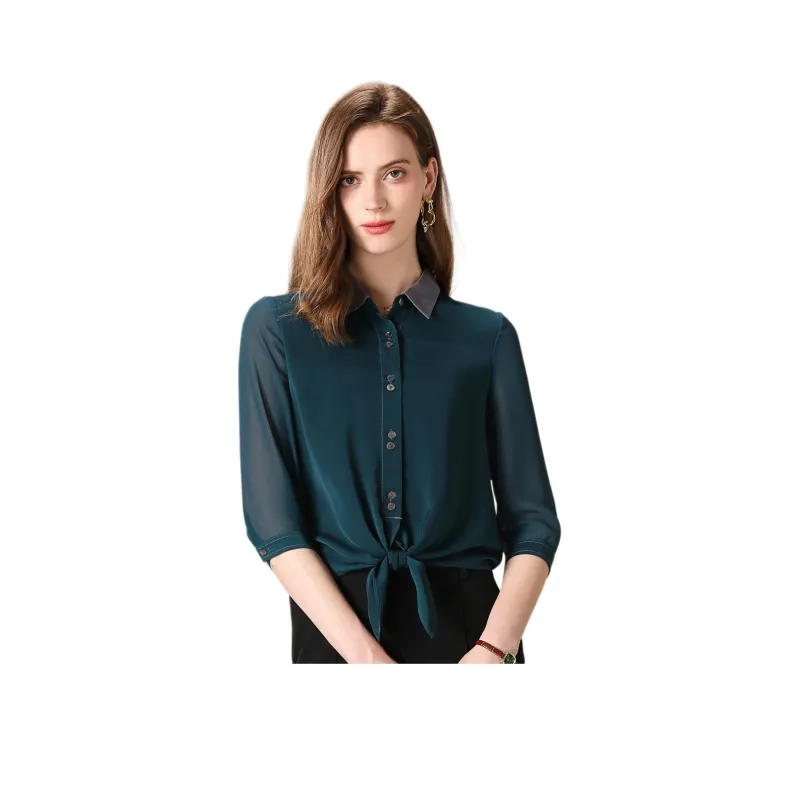 FENHONGMALI Shirt Women's Green-0