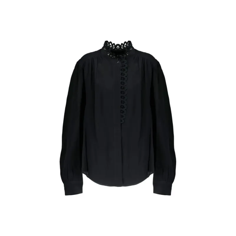 ISABEL MARANT Estela Broderie Anglaise Trim Buttoned Shirt-0