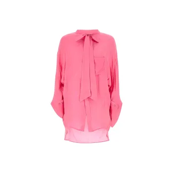 Balenciaga All Over Logo Blouse 'Pink Fluo'
