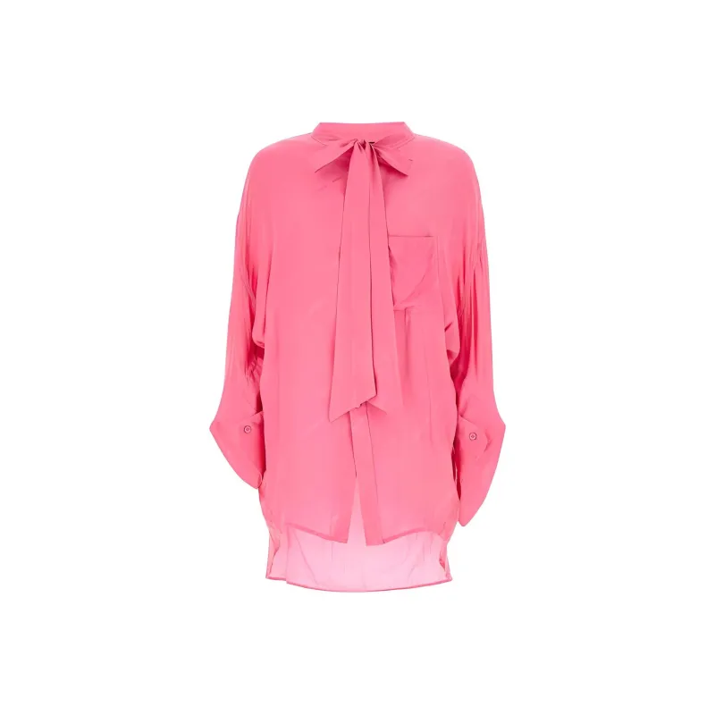 Balenciaga All Over Logo Blouse 'Pink Fluo'-0