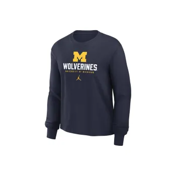 JORDAN Michigan Wolverines Primetime University Boxy Women's Nike College Long Sleeve T Shirt