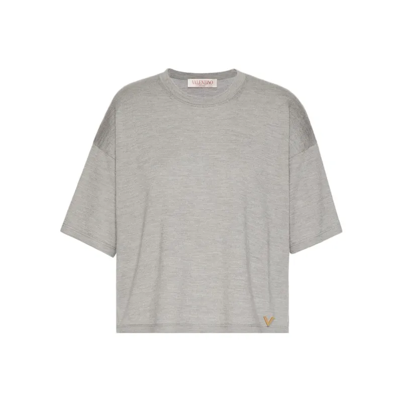 Valentino Crewneck Short-Sleeved Knitted T-Shirt-0