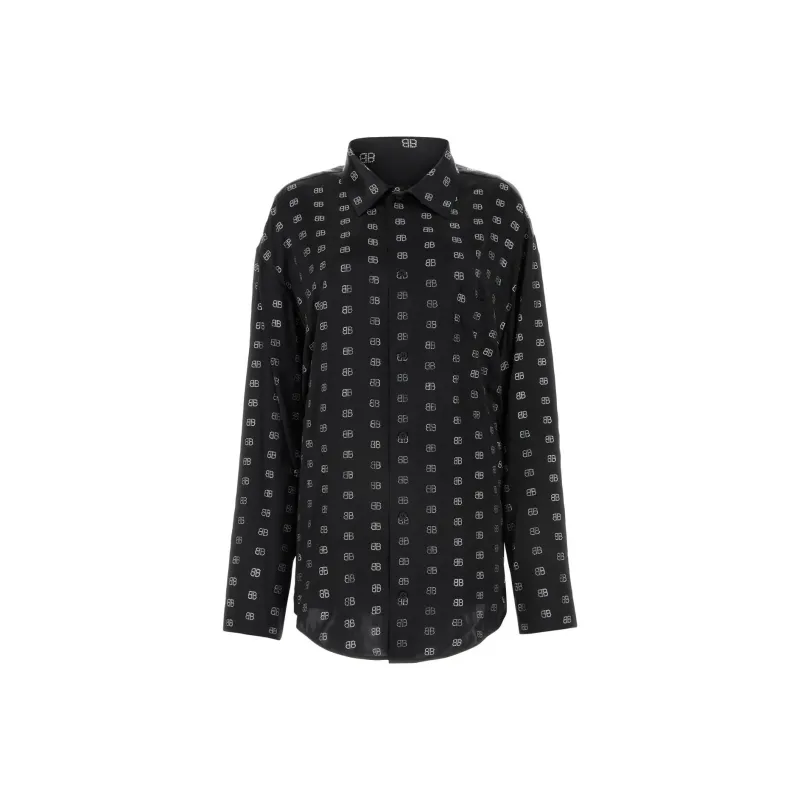 Balenciaga Allover Bb Logo Long Sleeved Shirt-0