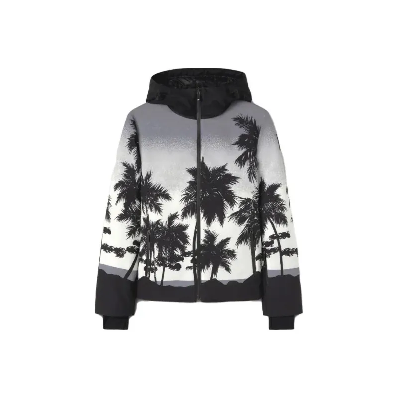 PALM ANGELS Palm Tree Printed Zippeded Ski Jacket-0