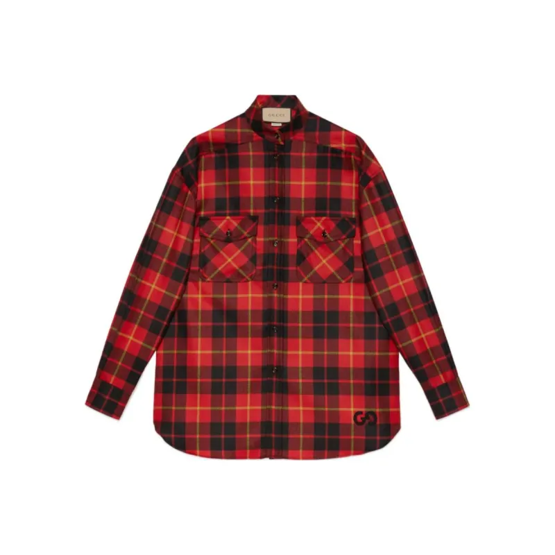 GUCCI Tartan check Wool Shirt-0