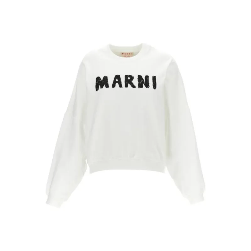 MARNI Crayon Logo Printed Crewneck Sweatshirt-0