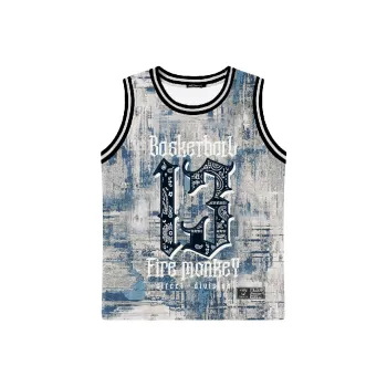 FireMonkey Basketball Jersey Unisex Blue White Gray