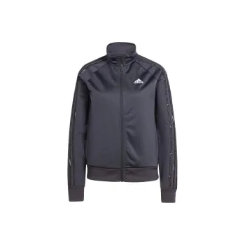 Adidas Essentials Animal Print Tricot 3-Stripes Track Jacket Jackets Coats Women's Black Gray Color