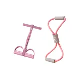 Cherry Blossom Pink[8-Shaped+Foot Pedal Resistance Band]