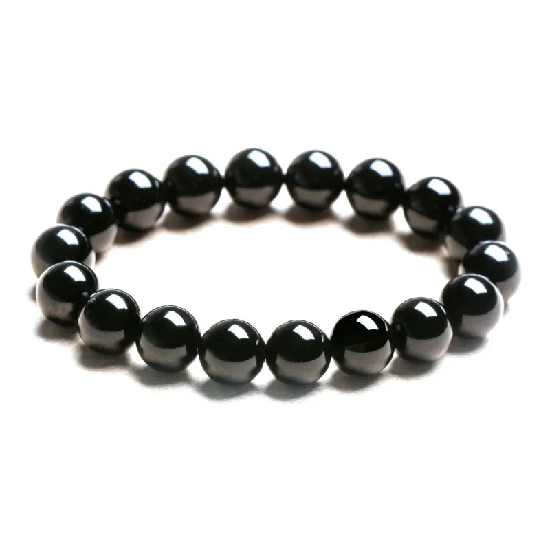 Moon Jewelry Natural Obsidian Bracelets Unisex-0