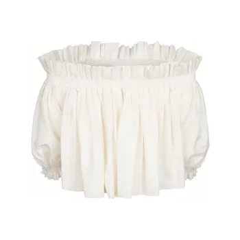 DIOR Off Shoulder Puff Sleeved Cropped Top