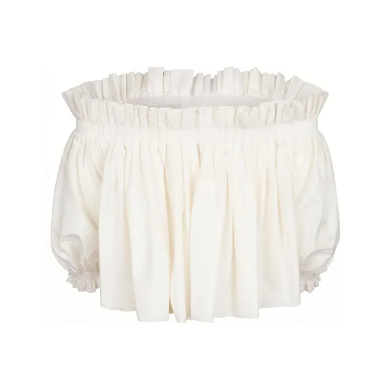 DIOR Off Shoulder Puff Sleeved Cropped Top-0