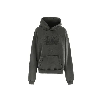 Alexander Wang Logo Jacquard Distressed Hoodie