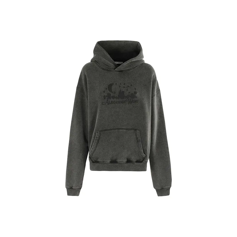 Alexander Wang Logo Jacquard Distressed Hoodie-0