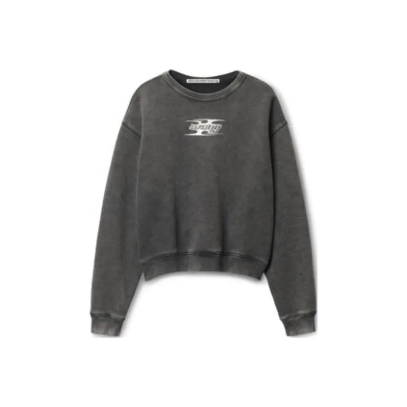 Alexander Wang Blade Logo Crewneck Washed Cedar-0