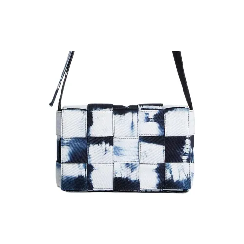 Bottega Veneta CASSETTE Denim Shoulder Bag, Crossbody Bag Medium Size Men's Marine Blue & White
