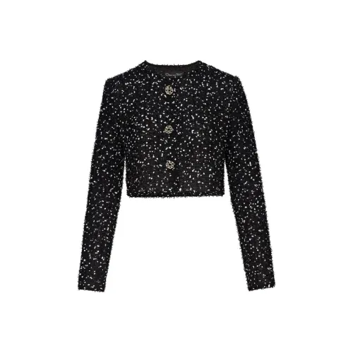 Oscar De La Renta Eyelash Fil coupé Cropped Jacket