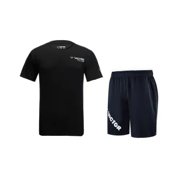 VICTOR Badminton Clothing Unisex Two Piece Set Black