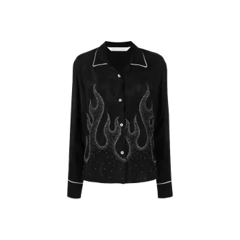 PALM ANGELS Flame embroidered Shirt