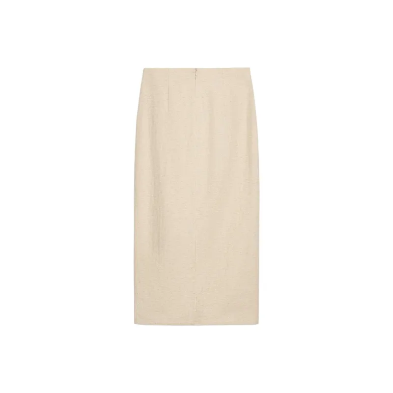 ZARA Casual Long Skirt Women's Light Beige-1