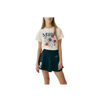 MARDI MERCREDI T Shirt Women's Cream Year Blue Korean Style
