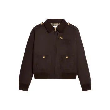 CELINE Triomphe Blouson Jacket In Waxed Cotton Linen