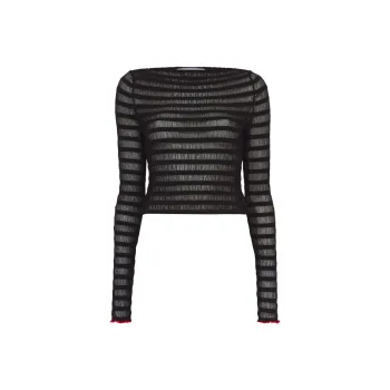 PROENZA SCHOULER Striped Sheer Top