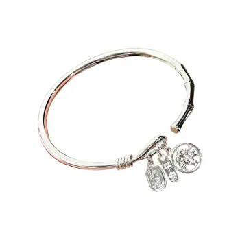 HAOYINFANG S999 Fine Silver Sterling Silver Bracelets Women's