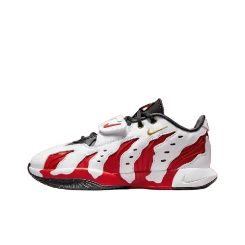 Nike Lebron 21 Anti Slip Wear Resistant Low Top Basketball Shoes Men
s White Red