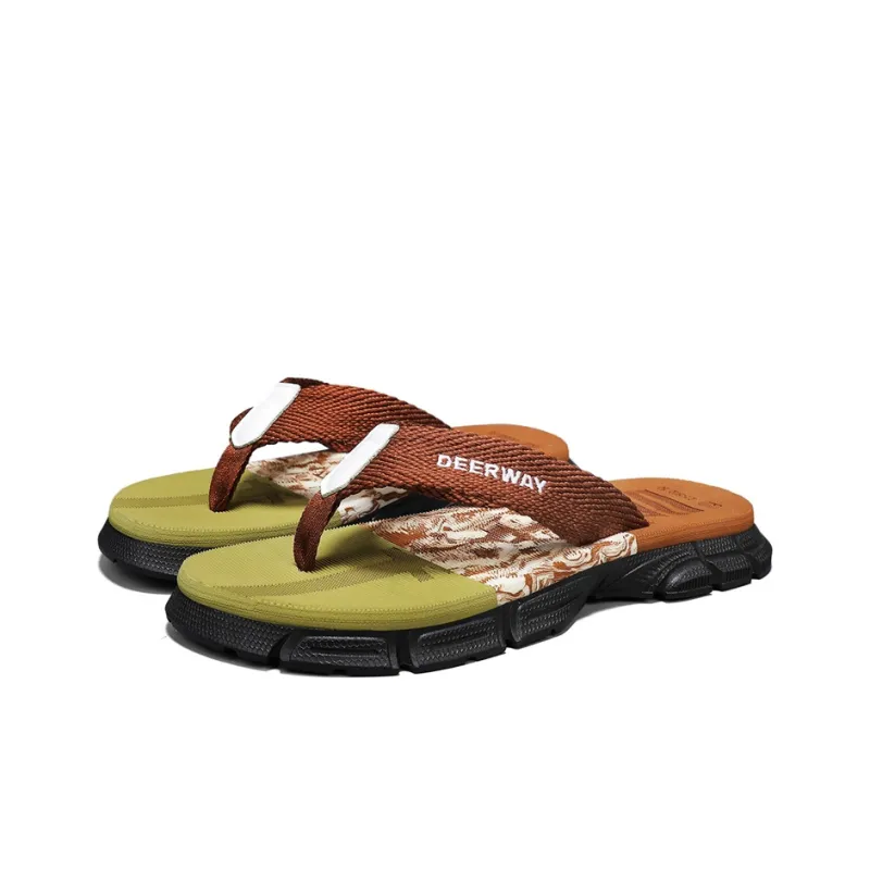DEERWAY Slip Resistant Abrasion Resistant Odor Resistant Flip Flops Men's-7