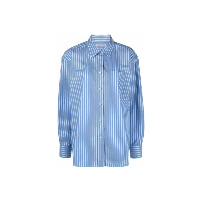 Alexander Wang Logo appliqué Striped Boyfriend Shirt-0