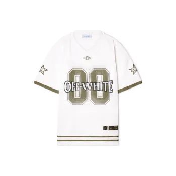 OFF WHITE Logo Printed V Neck T Shirt