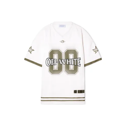 OFF WHITE Logo Printed V Neck T Shirt
