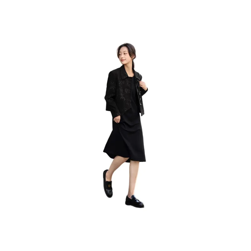 Mo Han Yi Mei Jackets Coats Women's Black-0