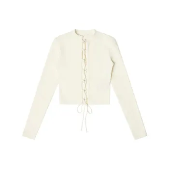 HERON PRESTON Lace up Crop Top
