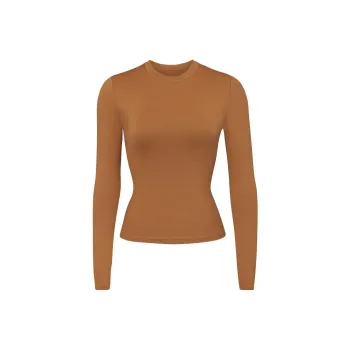 Skims Swim Long Sleeve Shirt Almond