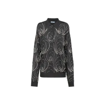 PRADA Embellished Polo Jumper